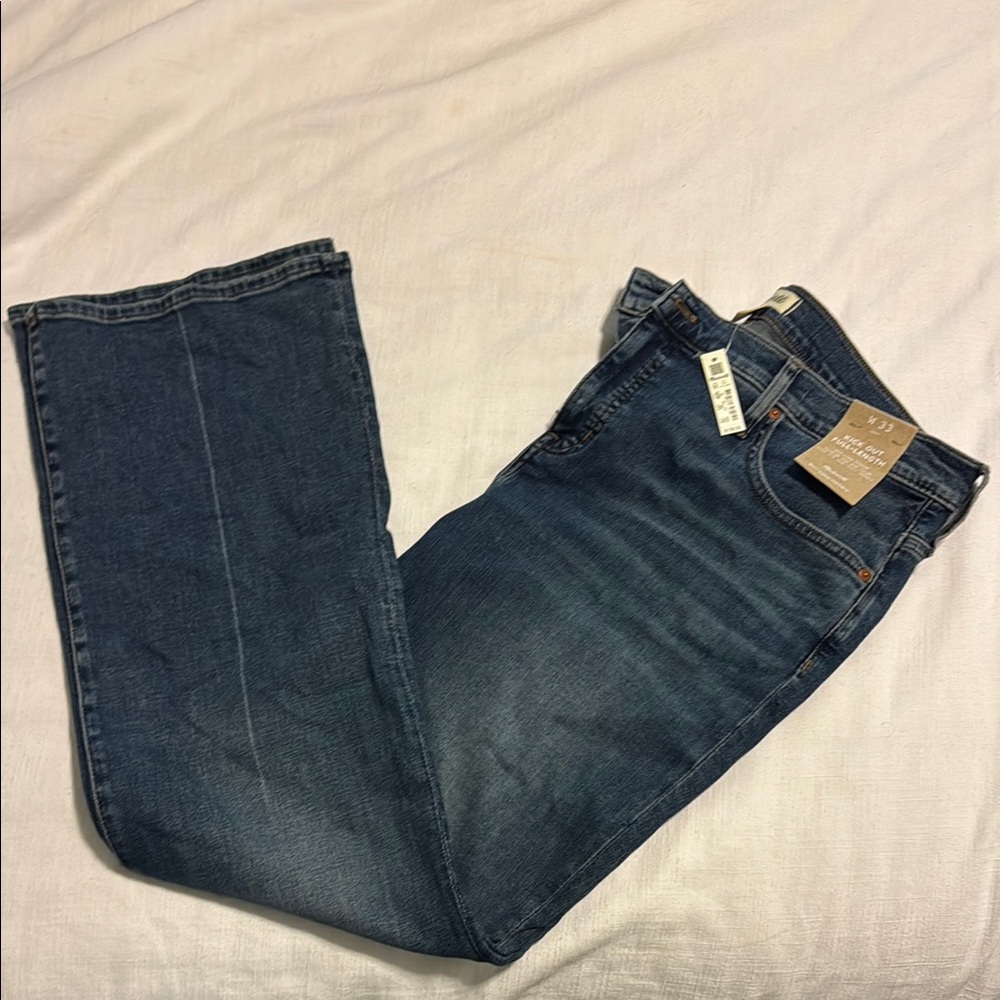 Madewell Blue Boot Cut Jeans with Authentic Lived-In Look